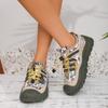 Fashion 2025 Fashion Ladies Shoes Lace-up Women's Vulcanize Shoes New Outdoor Printing Plus Size Soft Bottom Comfortable Casual Shoes