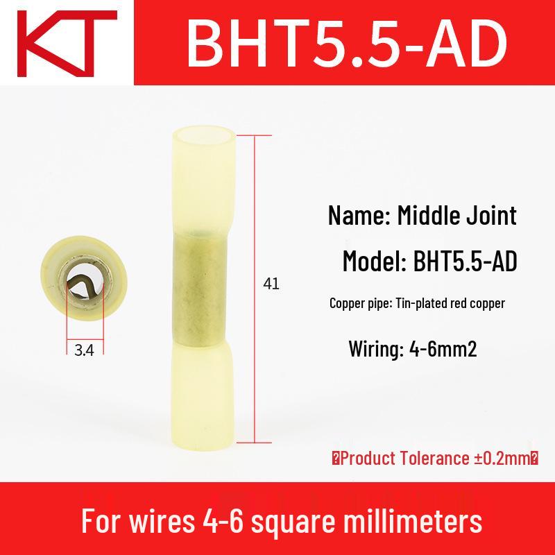 KT KISSTON BHT1.25/2/5.5 Водонепроницаемые термоусадочные inline обжимные клеммы - Медь, 500 шт.