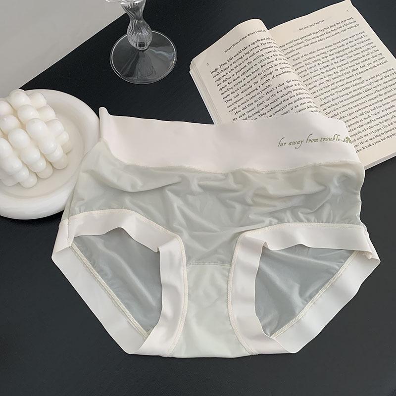 High-Waisted Nude Feel Quick-Dry Ice Silk Tummy Control Panties – Breathable Hip-Lifting Cotton Crotch Triangle Design for Women.