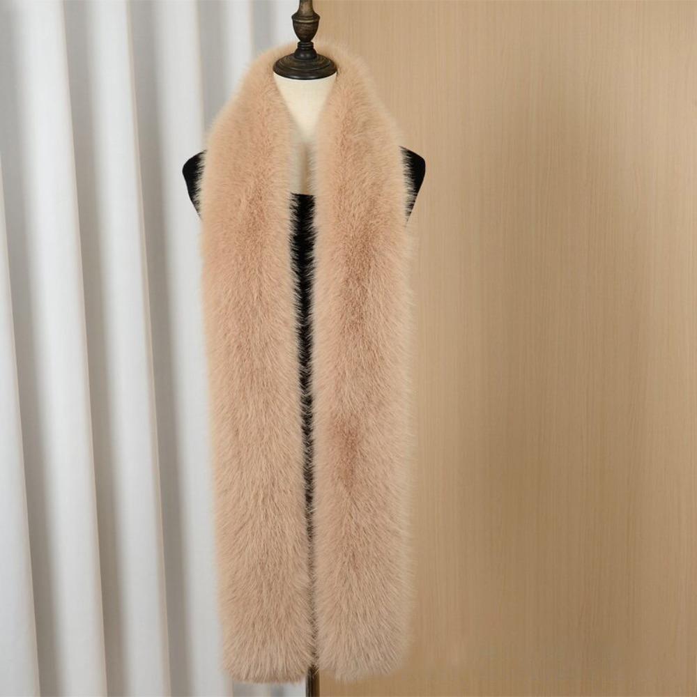 Fashionable 180cm Fake Fur Long Scarf Soft Plush Thick Long Strip Scarf Fur Decor Luxury Wraps Shawl Party Ladies Neck Warmer