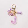 Able Purple Letter Keychain Sequin Butterfly Tassel Pendant Keychain Exquisite Backpack Decoration Accessories Gifts