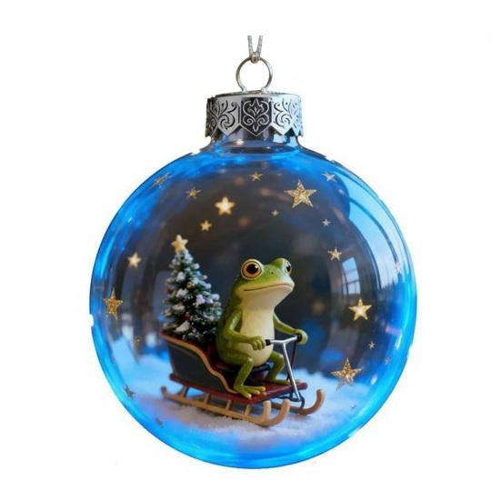 Лягушка Рождественское украшение Акриловые украшения на елку с подвесной веревкой Праздничный праздничный декор для дома и вечеринки