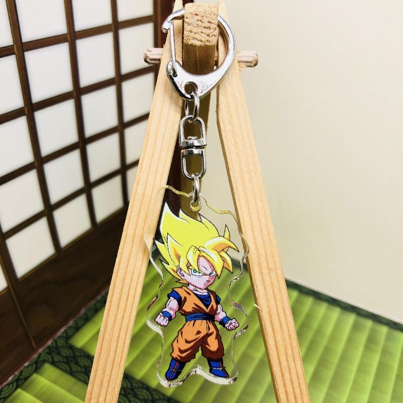 Anime  Z Keychain Acrylic Pendant, Son Goku Trunks Buu Piccolo Key Ring, Cartoon Cosplay Bag Purse Accessories Gift