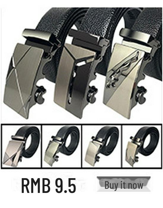 Men's Genuine Leather Crocodile Pattern Automatic Buckle Belt