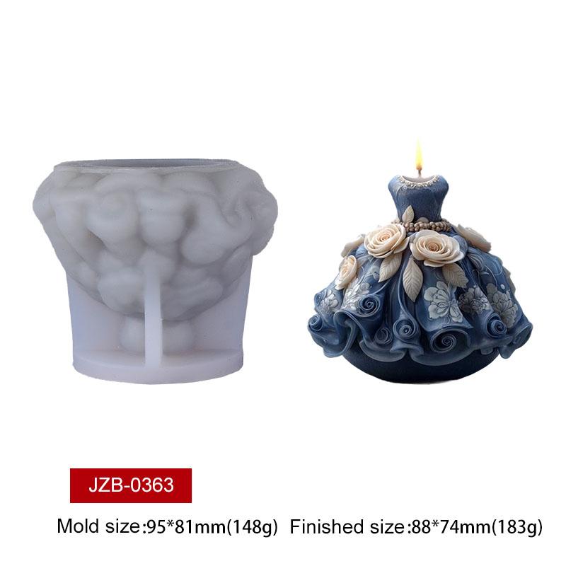 Xiaomi 3D Flower Wedding Dress Silicone Candle Mold Princess Dress Aromatherapy Soap Gypsum Craft Ornament Making Mold Home Decor