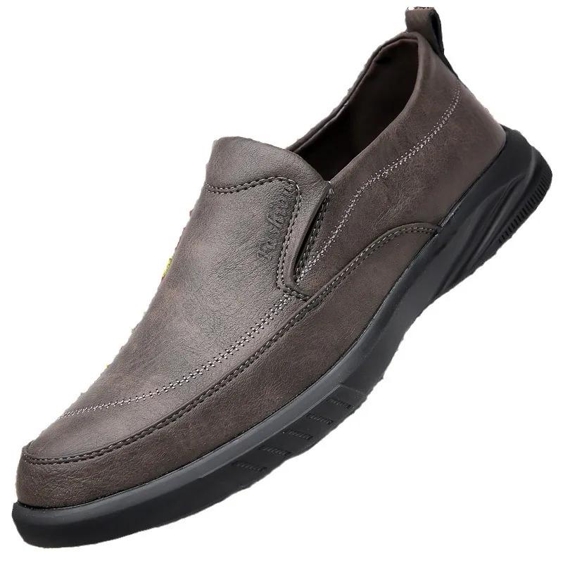 FashionSpring Autumn Fashion Leather Lightweight Slip-on Platform Men's Loafers Designer Soft Sole Casual Business Men's Dress Shoes