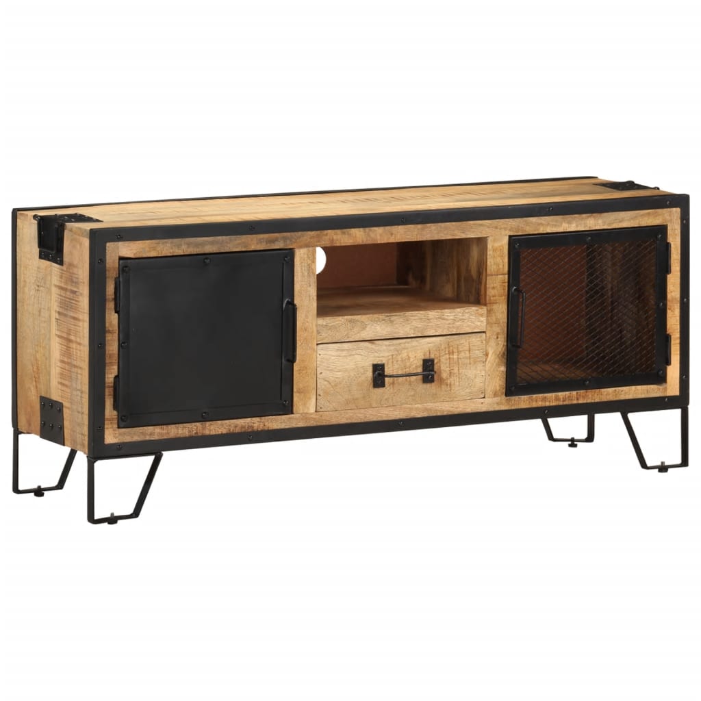 TV Stand 110 x 31 x 46 cm Rough Mango Wood