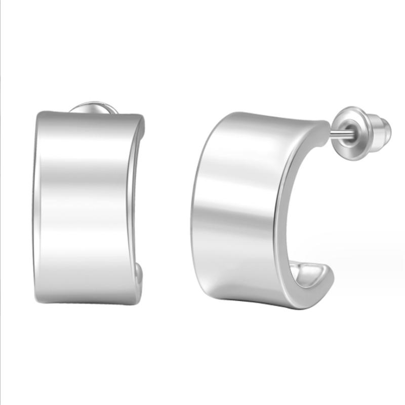 Vintage Gold Plated Chunky Dome Drop Earrings for Women Glossy Stainless Steel Thick Teardrop Earrings Dupes Lightweight Hoops