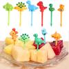 Вилка для фруктов с животными, пищевой пластик, мини-мультфильм, детский торт, фруктовая зубочистка, бенто, обед, аксессуары для бенто, украшение для вечеринки