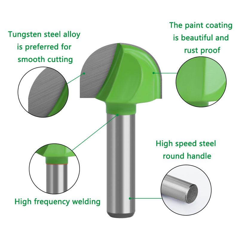 1 шт., 8 мм, хвостовик, сферическая концевая фреза, круглая носовая бухта, фреза с ЧПУ, радиусная стержневая коробка, твердосплавные фрезы, инструменты