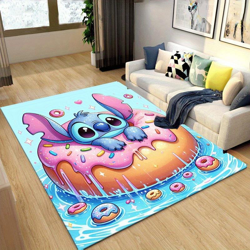 1pc Donut Stitch Pattern Area Rug Soft Flannel Floor Mat for Living Room,Office,Bedroom and Carpet,Sofa Coffee Table Floor Mat