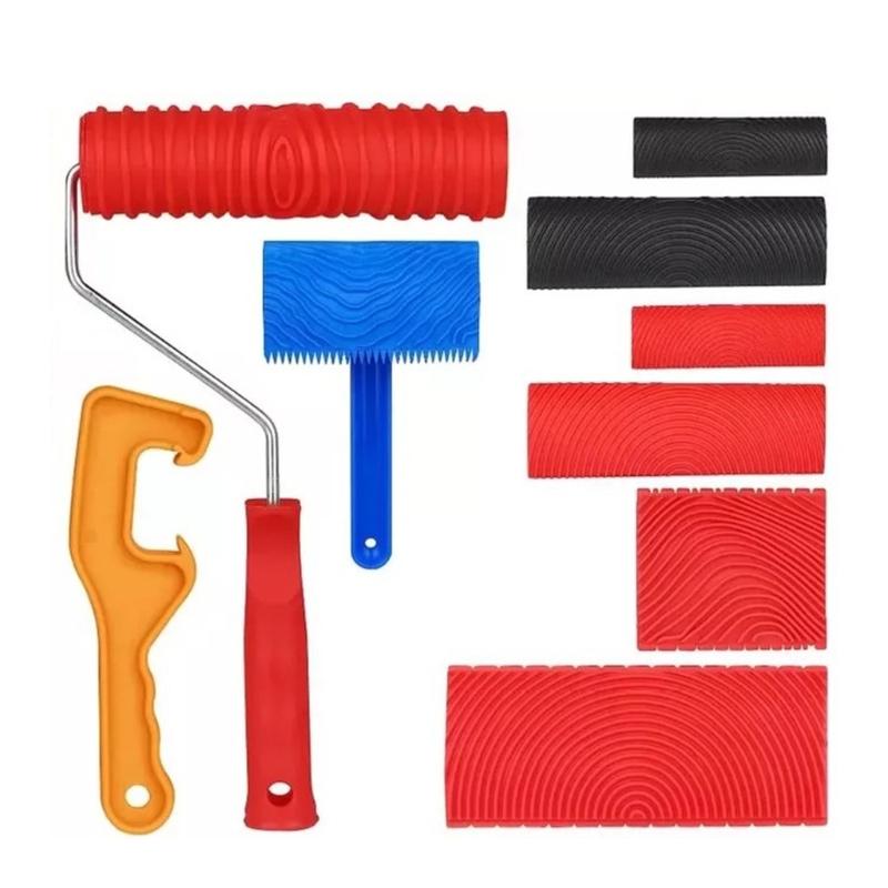 Удобный для DIY резиновый текстурный валик создает рисунок натурального дерева, инструмент для покраски стен для проектов домашнего ремонта