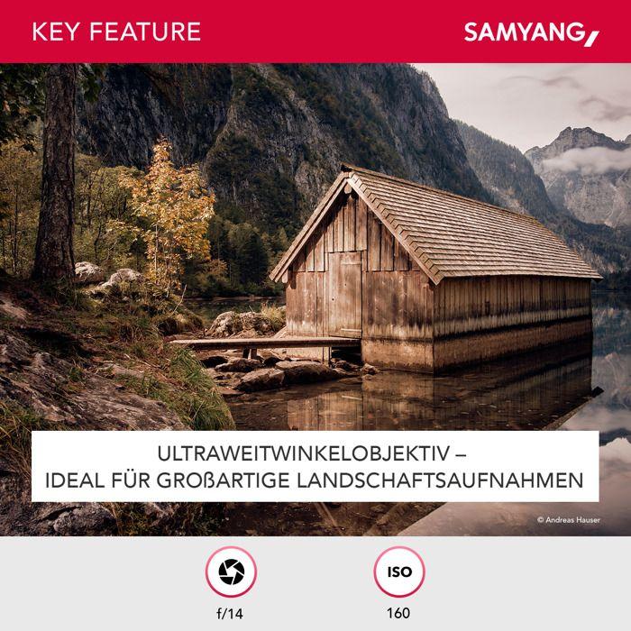 Focale fixe samyang objectif af 12mm f/2 compatible avec fuji x