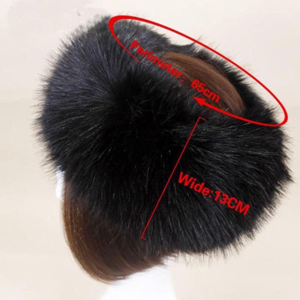 Outdoor Earwarmer Ski Hats Women Russian Cap Thick Fluffy Headband Hat Faux Fur