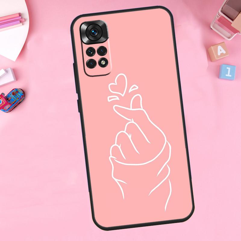 Kpop Hand Finger Heart For Xiaomi Redmi Note 14 13 10 11 12 15 Pro Plus Phone Case For Redmi 15C 13C 12C 10C 14C 15