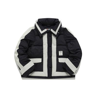 X MIHARA YASUHIRO Коллаборация Свободная Теплая Куртка-пуховик с цветными блоками Женская Верхняя одежда Черный F11W143904F-BK