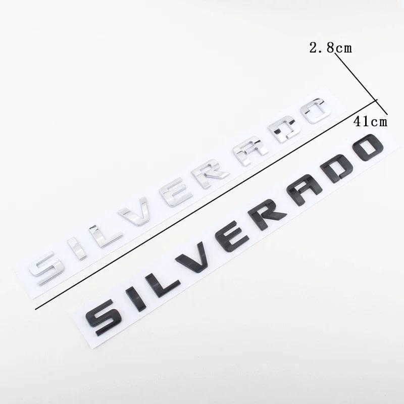 41CM ABS for Chevrolet Silverado 1500 2500HD 3500 Car Tail Letter Stickers Emblem Car Rear Trunk Logo Badge Exterior Decoration