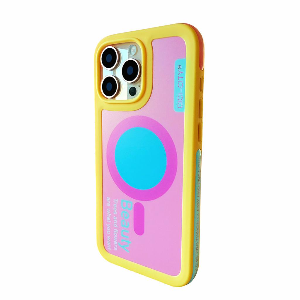 Для iPhone 13 14 15 16 17 Pro Max Чехол Magsafe Счастливый Цвет Дофамина Противоударный Защитный Чехол от Падений для Летних Девушек