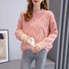 Lantern Sleeves Round Neck Twist Sweater Female Daily Casual Autumn and Winter Korean Version of Loose Thickened Twist Pullover Knitted Sweaters