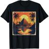 Ancient Egyptian Pyramid Shirt Men Women Sunset Palm Tree T-Shirt