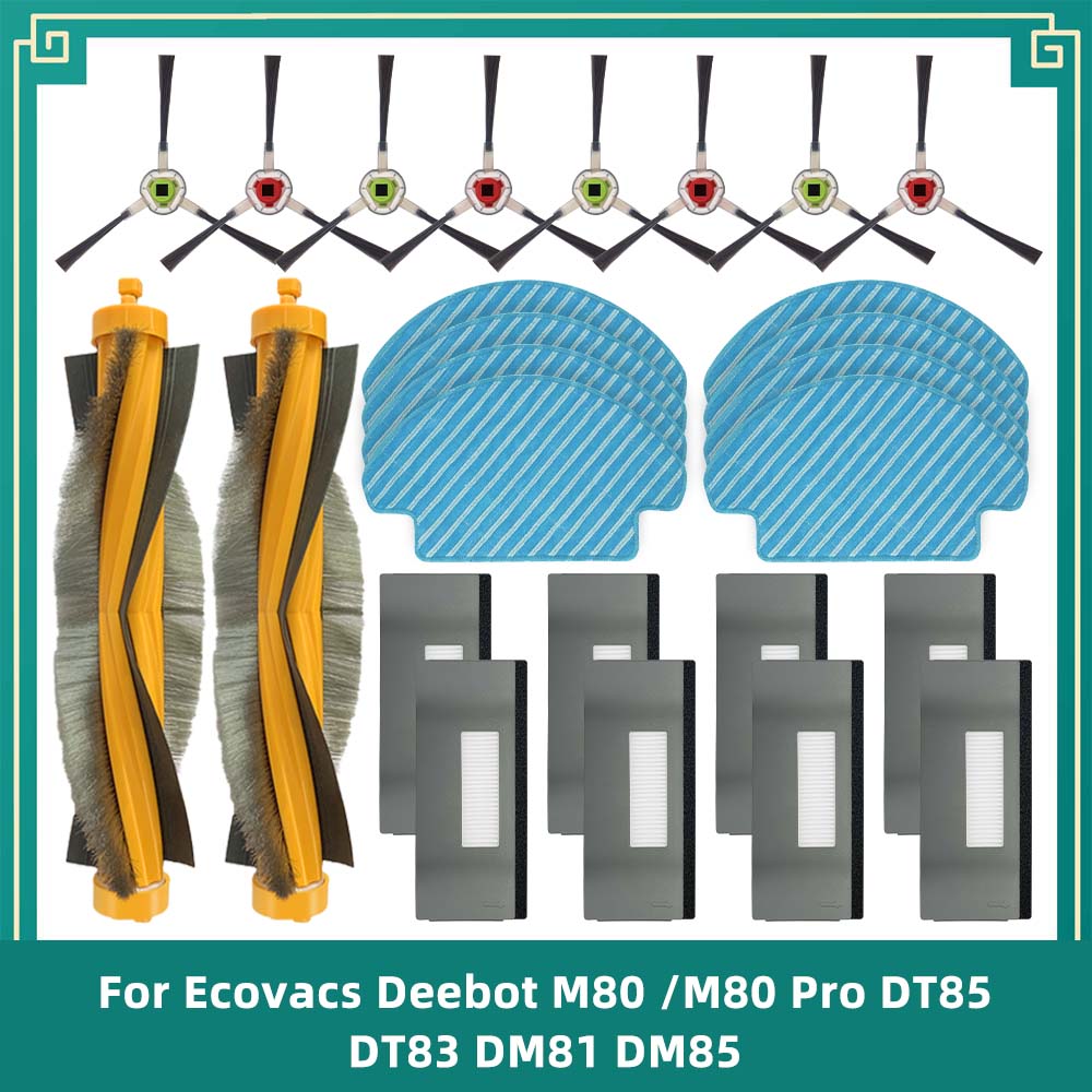 Fit For Ecovacs Deebot M80 /M80 Pro DT85 DT83 DM81 DM85 Robot Vacuum Cleaner Main Side Brush Hepa Filter Mop Cloths Rag parts