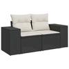 VidaXL Salon de Jardin avec Coussins 6 pcs, Canapés de Terrasse, Ensemble de Meubles de Patio, Mobilier d'Extérieur, Noir 3222585