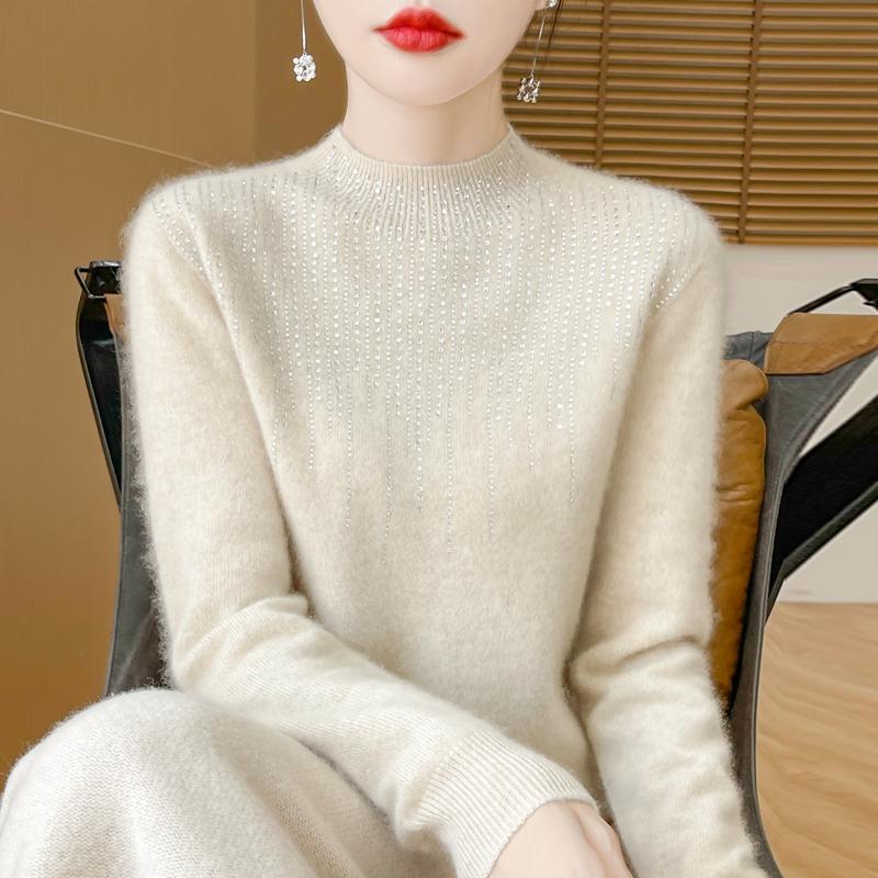 Женский кашемировый свитер Qinghe Cashmere 30% кашемир 70% шерсть Осень и Зима Пуловер Теплый и Модный