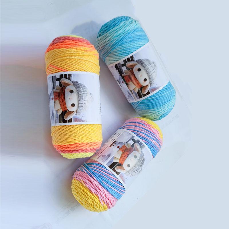 5-Ply Colored Combed Cotton Baby Yarn for Hand-Knitting and DIY Crochet Projects, Ideal for Flower Bouquets and Medium-Thickness Blankets