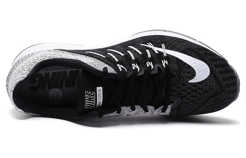 Nike Air Zoom Elite 8 Тканевая амортизация, износостойкие, низкие, воздушная подушка, беговые кроссовки, мужские, черные, серые, 748588-001