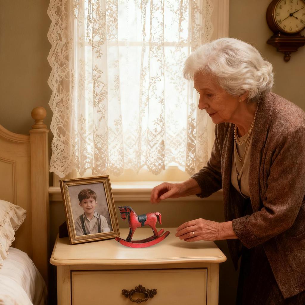 Декор Лошадь Винтажный Деревянный Забавный Качалки Качалка Игрушка Настольное Украшение Для Мальчиков Девочек День Рождения Рождество Дом Офис