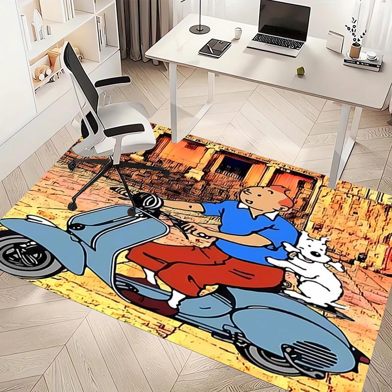1pc The Adventures of Tintin1 Print Area Rug - Soft, Washable Non-Slip Indoor Mat, Living Room, Home Office Decorative Rug,Office Decorative