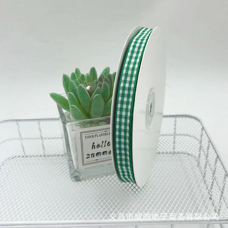 1cm Wide Plaid Ribbon for Cake Packaging, Flower Bouquets, and Christmas Decorations