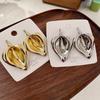 Metallic Style Silver Anthurium Leaves Women's New Calla Lily Exaggerated Unique Earrings