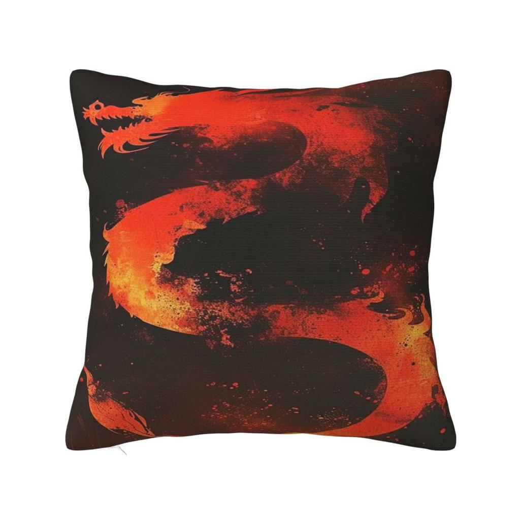 Red Fire Dragon Square Pillowcase Cushion Cover Pillow Case Throw Pillow Cover for Home Sofa Living Room
