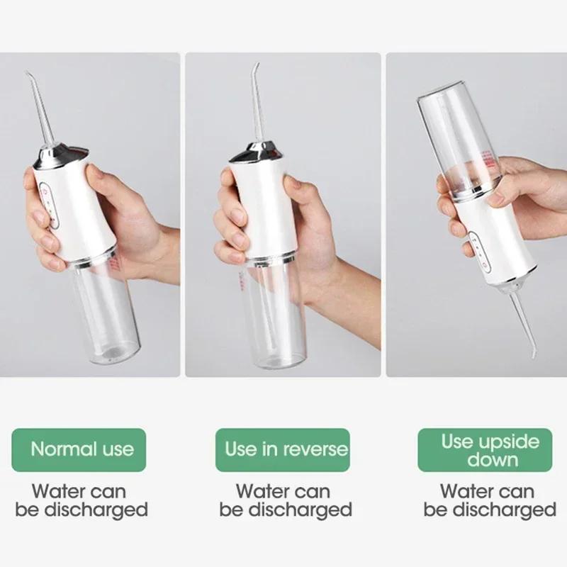 Dental Water Flosser Oral Irrigator USB with 4 Tips for Teeth Cleaning Gum Care Mouth Rinse Portable Jet