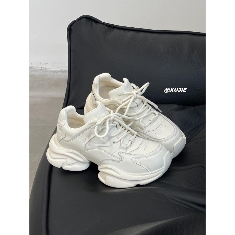 Женские кроссовки на толстой подошве, увеличивающие рост, весенне-осенние новинки, универсальный нишевый дизайн на каблуке-подкове, спортивная и повседневная обувь