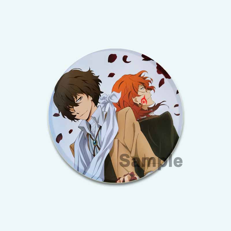 32/44/58mm Anime Bungo Stray Dogs Pins Dazai Osamu Cartoon Badge Armed Detective Agency Handmade Brooches Breastpin for Backpack Clothes