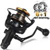 Спиннинговая рыболовная катушка 6 + 1BB, металлическая шпуля, передняя и задняя катушка для ловли карпа, рыболовная катушка с деревянной ручкой