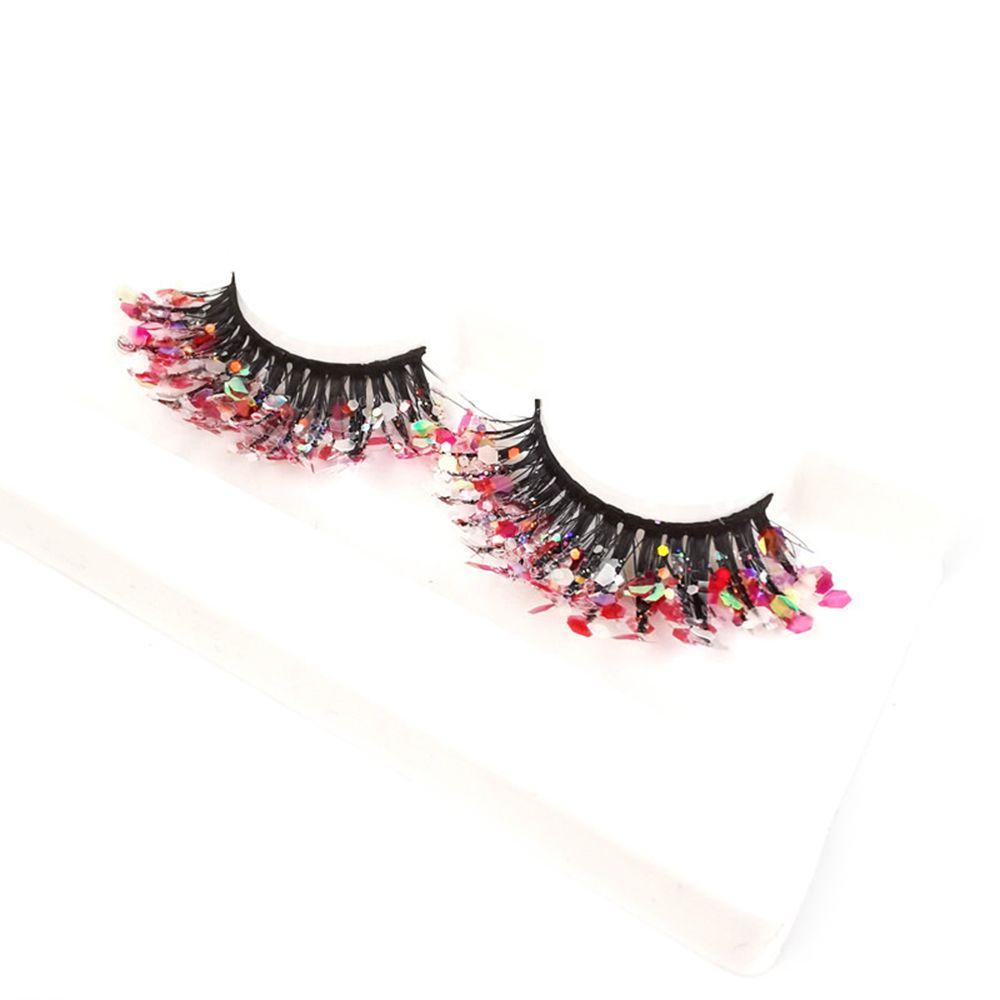 Sequins Eye Lashes Eyelashes Fluffy Dramatic False Eyelashes 3D Mink Lashes 25mm Luminous