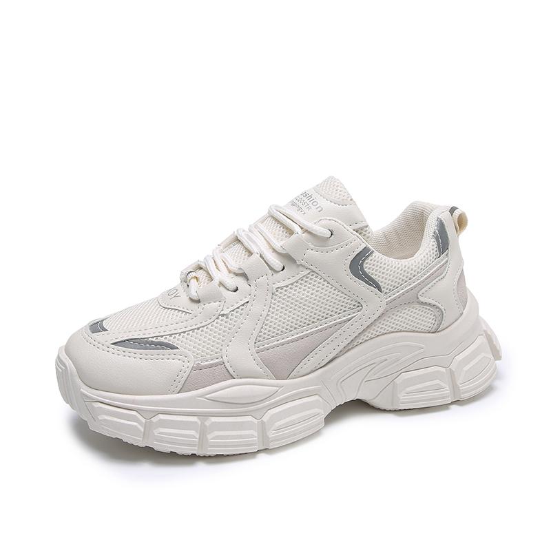 Модные женские кроссовки 2024 года, осенние женские туфли на платформе, белые сетчатые дышащие кроссовки, теннисные женские повседневные туфли для папы, zapatos mujer