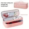 Storage Bag Double-Layer Large Capacity Zipper Travel Case with Hair Tool Compartments Durable Nylon Portable Makeup Bag