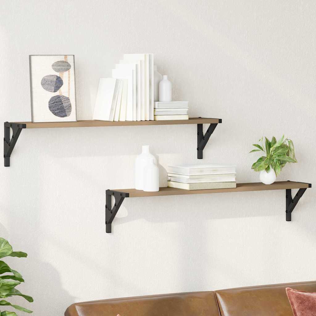 Wall Shelves 2 pcs Artisan Oak 80 x 15 x 15.5 cm Wood Based Material