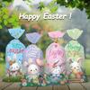 50pcs Easter Cute Rabbit Gift Bags Candy Cookie Dessert Packaging Bag Kids Favors Happy Easter Party Decoration Supplies 2025