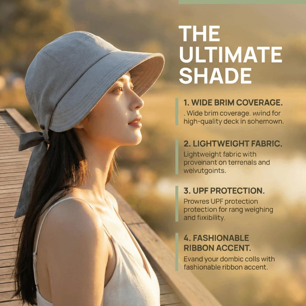 Solid Color Wide Brim Bucket Hat Ribbon Peaked Cap Foldable Women Sun Hat Outdoor