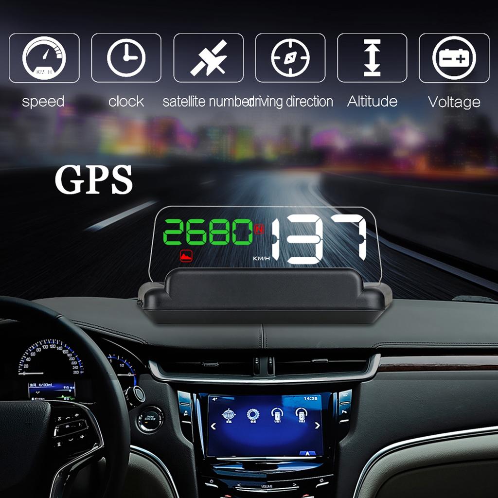 Автомобильный HUD-дисплей, GPS-смарт-приборная панель, HUD высокой четкости, Автомобильный диагностический инструмент, Компьютер для безопасного вождения, Сигнализация о превышении скорости и неисправностях
