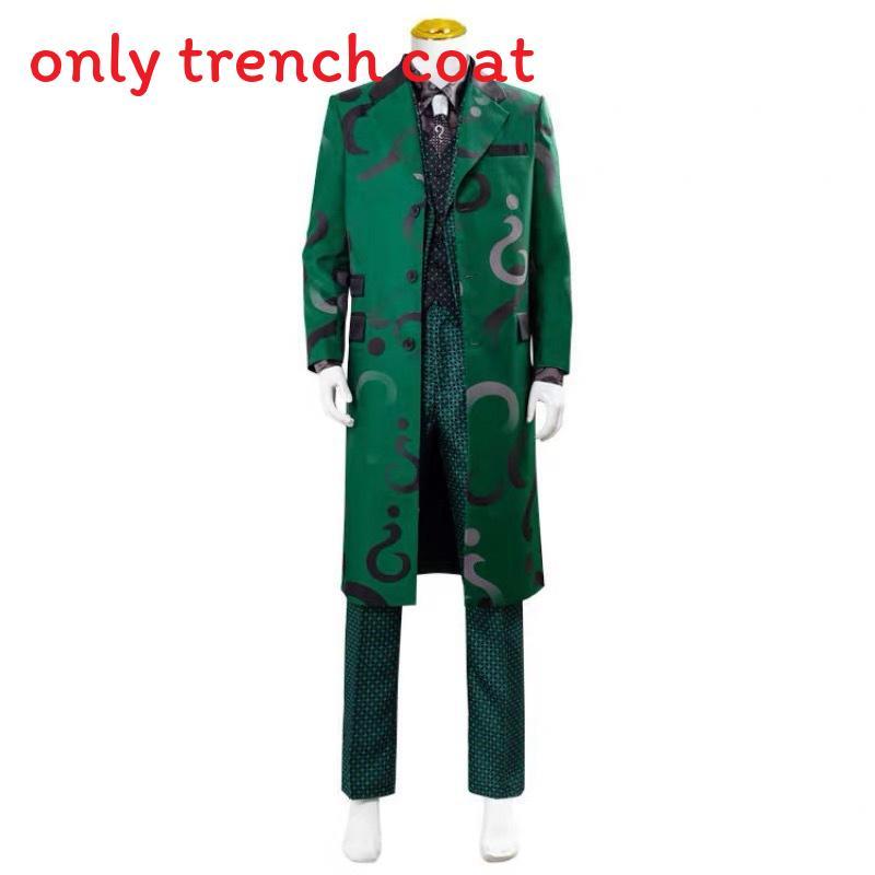 Gotham The Riddler Cosplay Trench Coat With Cotton Blend Fabric For Anime Fans