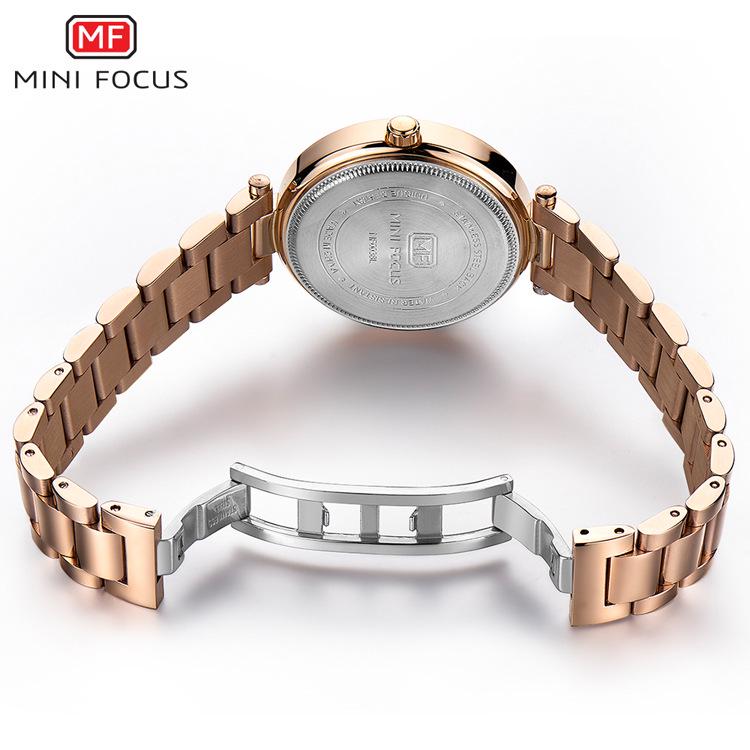 Лучшие роскошные модные женские часы с коробкой Minifocus, водонепроницаемые стальные женские кварцевые часы