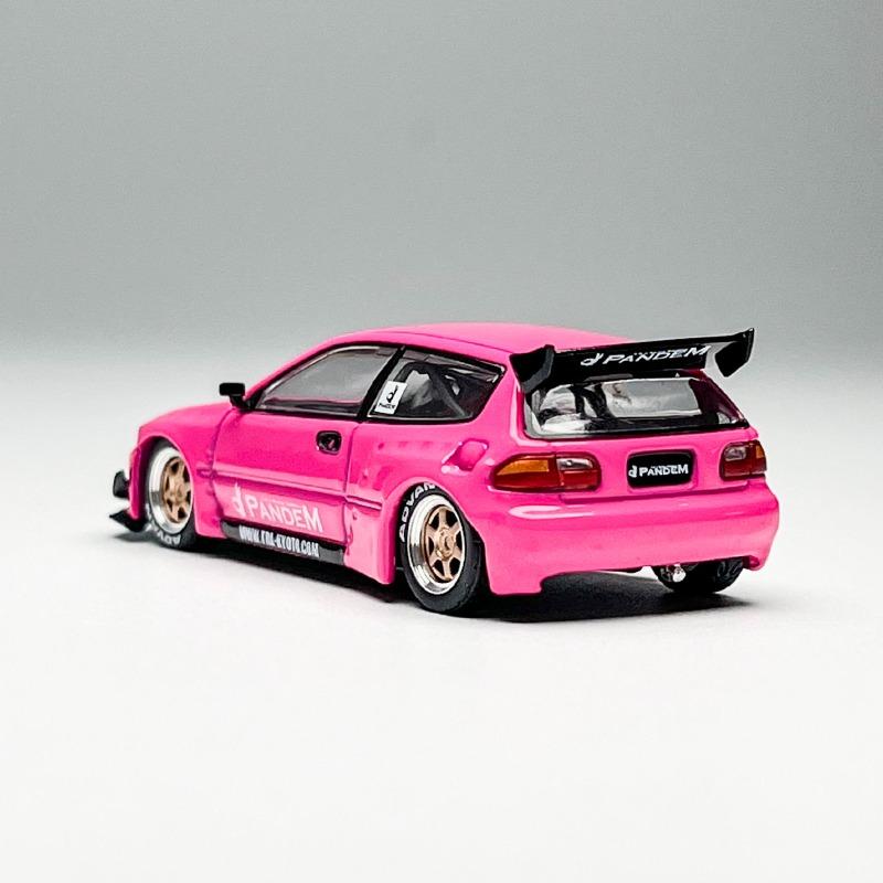 POPRACE Литая модель 1/64 Масштаб Honda Pandem Civic EG6 Спортивный автомобиль Модель Сплав Honda Pandem Civic EG6 Модель автомобиля Статическое украшение