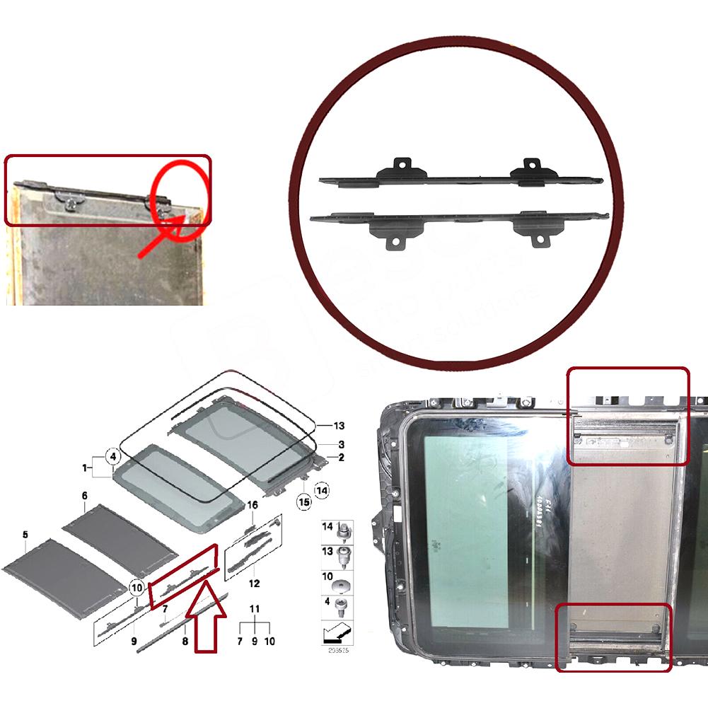 2 шт./пара комплекты кронштейнов для скользящей направляющей для заднего люка на крыше для BMW E84 2009-2014 54102993888 автозапчасти