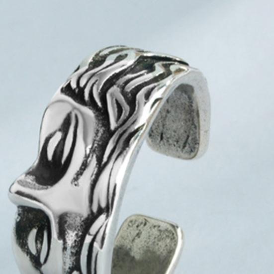 Unisex Ring Half Face Polished Alloy Goddess Venus Adjustable Opening Ring for Party Date Casual Life Finger Jewelry